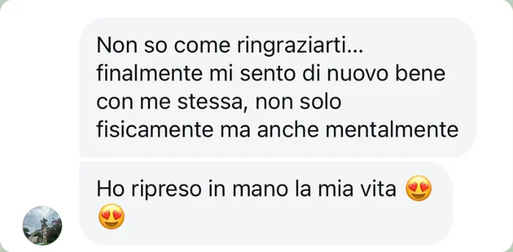 Messaggio di una paziente alla Dott.ssa