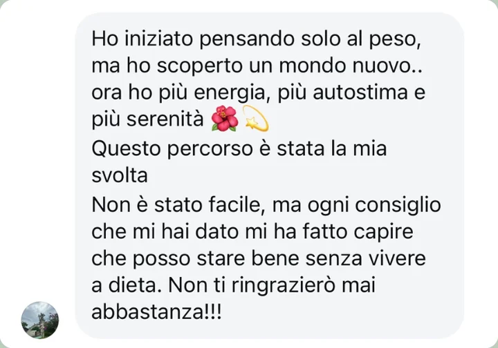 Messaggio di una paziente alla Dott.ssa